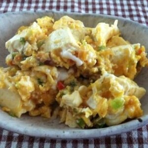 豆腐と卵のピリ辛炒め
